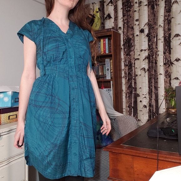 Anthropologie Dresses & Skirts - Tulle(Anthropologie) teal shirt dress